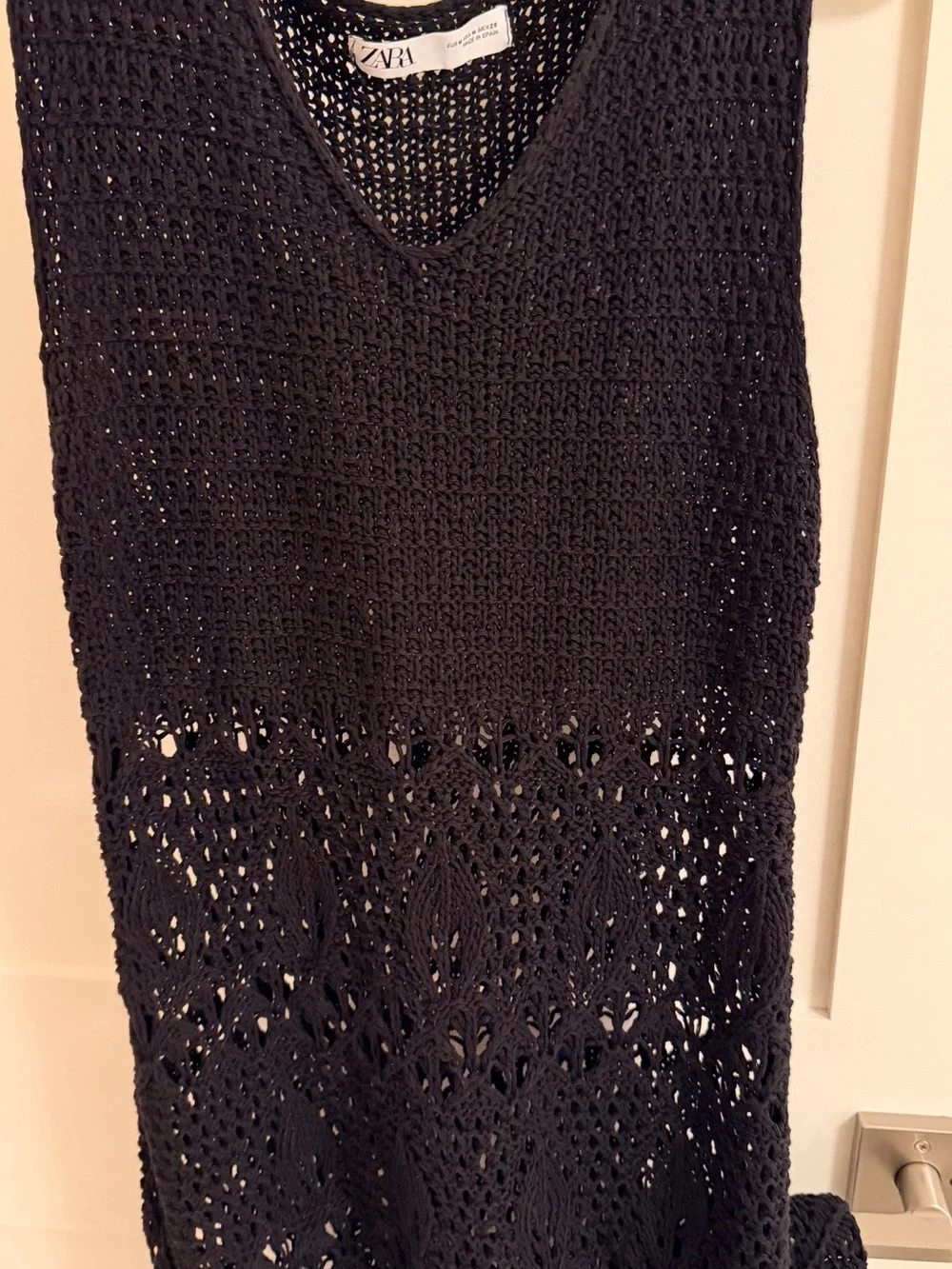 Zara Black Crochet Swim Cover-Up